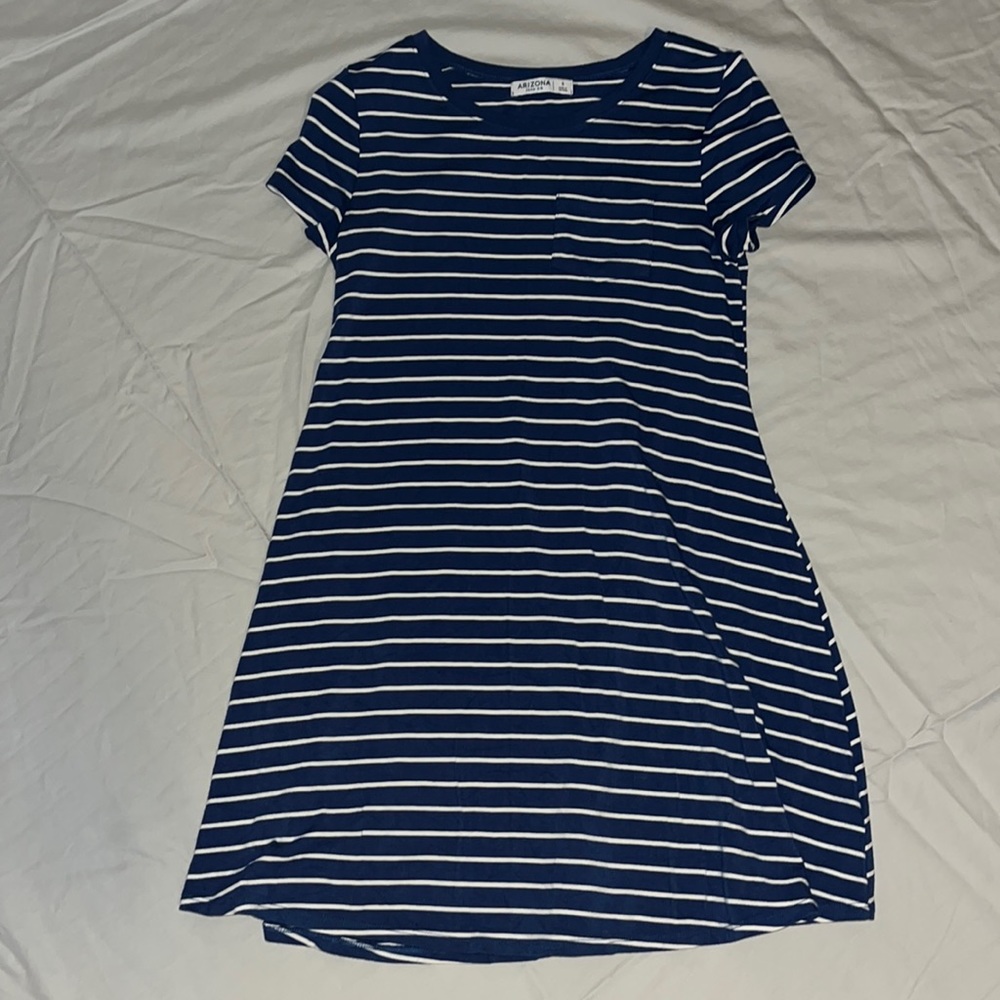 Striped Blue and White Dress